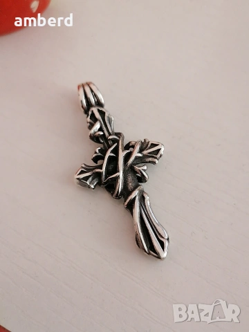 Уникален сребърен кръст - модел С013, снимка 6 - Колиета, медальони, синджири - 53601739