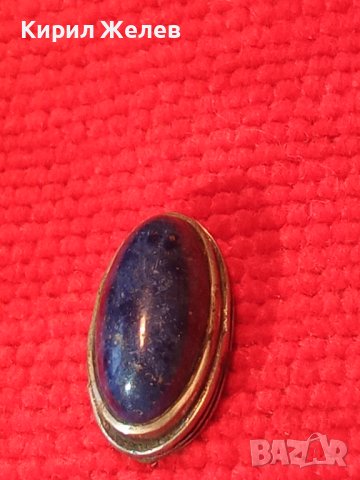 ЛАПИС ЛАЗУЛИ ГОЛЯМ НАТУРАЛЕН ШЛИФОВАН СКЪПОЦЕНЕН КАМЪК в СРЕБЪРЕН ОБКОВ от СТАРИНЕН ПРЪСТЕН 38381