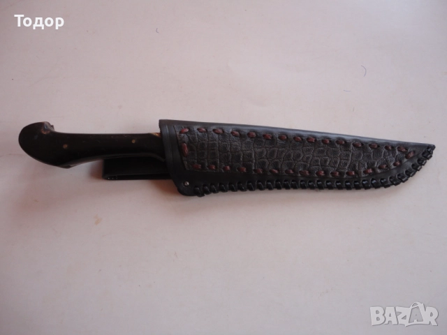 Ловен нож каракулак на Бай Добри с кания , снимка 10 - Ножове - 52825711