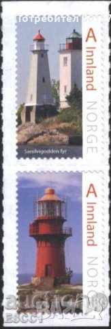 Чисти марки Морски фарове 2016 от Норвегия