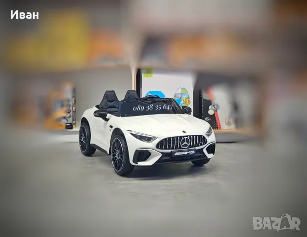 ТОП ЦЕНА!НОВО!Акумулаторна кола Mercedes SL63 AMG с 12V батерия,EVA гуми,кожена седалка, снимка 3 - Електрически играчки - 49602070