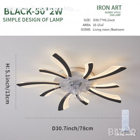 Таванни вентилатори със светлини. Дистанционно управление 