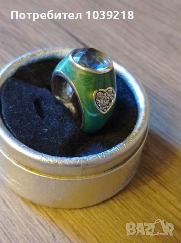 Масивен сребърен пръстен с аквамарин, снимка 9 - Пръстени - 43597275