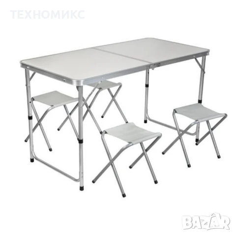 Компект Сгъваема Маса и Столове Malatec , 4 Стола, Алуминиев Материал, Сгъваема, 120 x 60 x 70 cm, снимка 18 - Други - 42036995