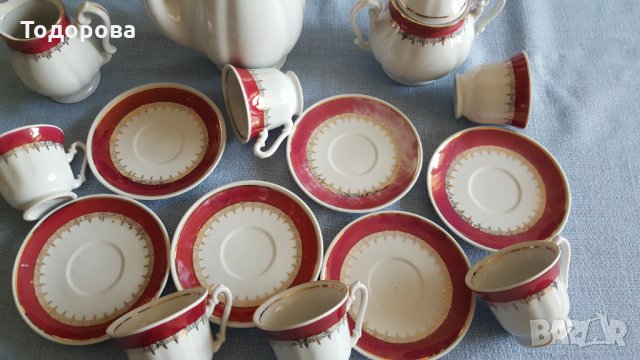 Сервиз  за кафе от фин немски порцелан - 15 части, снимка 4 - Сервизи - 33677253