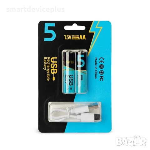 Батерия AA 1.5V Rechargeable Type-C, 2200mWh - 2 бр.