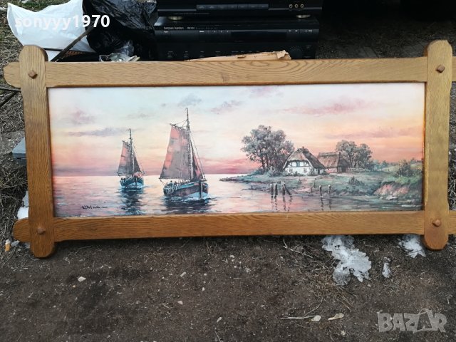 ГОЛЯМА КАРТИНА С ЯКА РАМКА ОТ ГЕРМАНИЯ 1301241637, снимка 12 - Антикварни и старинни предмети - 43790639