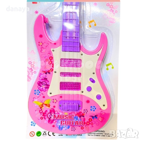 6193 Детска електрическа китара със светлини музикална играчка, 52 см, снимка 3 - Музикални играчки - 52867751