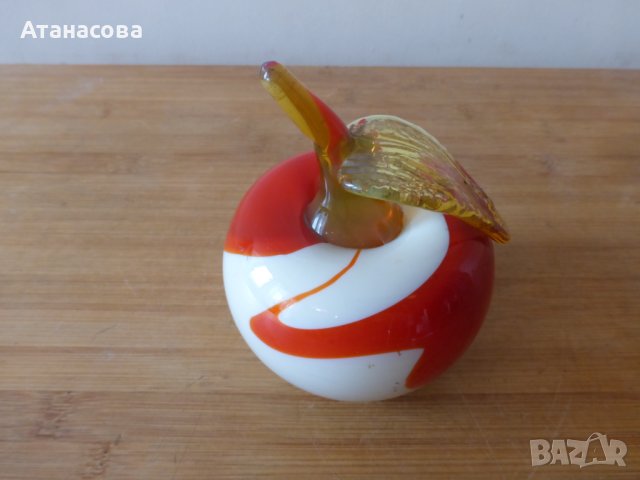 Стъклена Ябълка Мурано 1970 г 2, снимка 6 - Декорация за дома - 43598220