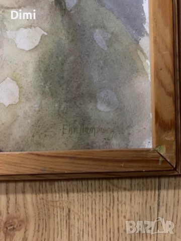 ЕВГЕНИ ПОПТОШЕВ акварел портрет, снимка 3 - Картини - 52827031