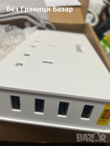 Нов UK Мултиразклонител 3 AC + 4 USB, защита от пренапрежение, 2 мeтра кабел, снимка 2 - Друга електроника - 52464279