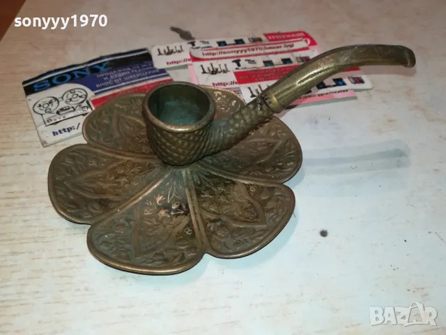 ЛУЛА-СВЕЩНИК МЕД МЕСИНГ 17Х12Х8СМ-ВНОС SWISS 1201251902, снимка 6 - Антикварни и старинни предмети - 48654725