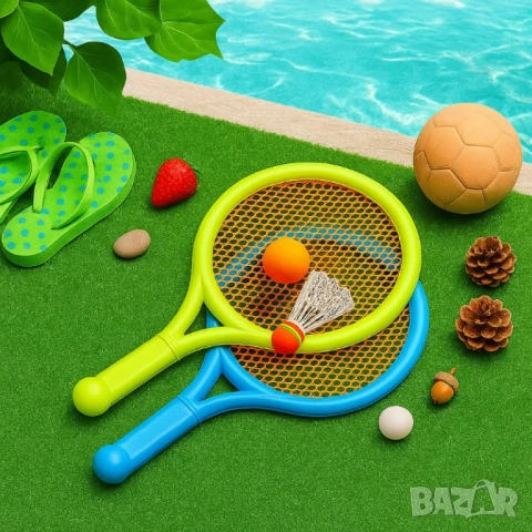Тенис комплект с 2 ракетки, топче и перце - За забавления на открито, снимка 3 - Други - 51071619