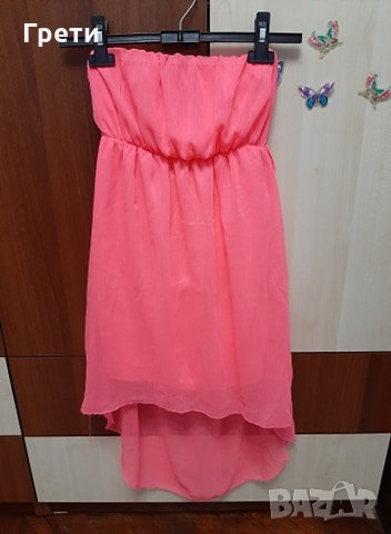 Неоново розова рокля! Размер S, снимка 1 - Рокли - 28872787