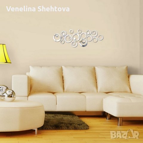 3D Огледални стикери за стена кръгове, снимка 4 - Други - 33305422