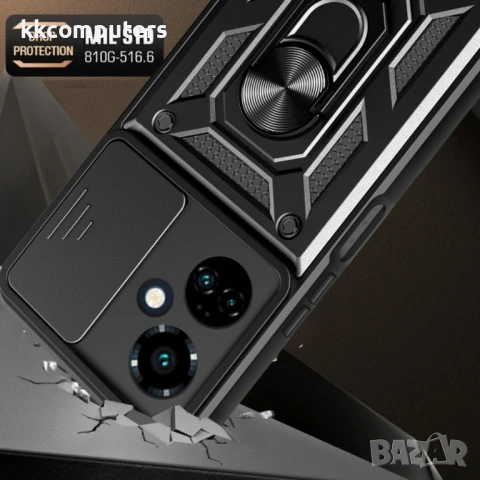 Tecno Camon 19 / 19 Pro Sliding Camera Cover Design TPU+PC /Удароустойчив Ring Holder4 Калъф и Проте, снимка 6 - Калъфи, кейсове - 50952307