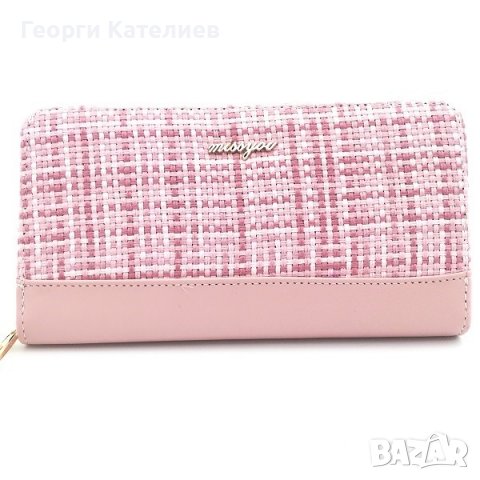 Дамско портмоне от еко кожа с цип розово, снимка 1 - Портфейли, портмонета - 37561017