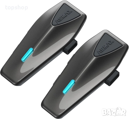 Чисто нови 2 броя ASMAX S1 MESH комуникационни системи за мотоциклети за 8 човека едновременно ...