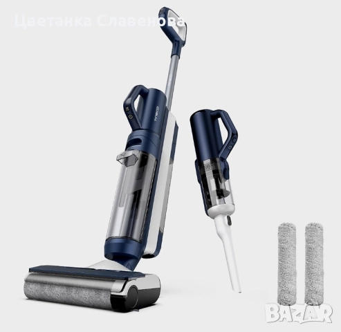 Вертикална прахосмукачка Tineco Floor One S5 Combo Plus, 22 W, 21.6 V, 0.45 L, Wi-Fi, Син