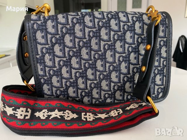 Елегантна Диор/Dior чанта черна от плат с една красива дръжка 24/17/6см , снимка 3 - Чанти - 40712333