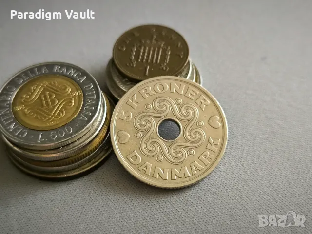 Mонета - Дания - 5 крони | 1994г.
