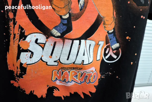 Naruto Squad 7 Manga Series Character Logo Black Tee T-shirt Mens Size XL/XXL , снимка 5 - Тениски - 49345343