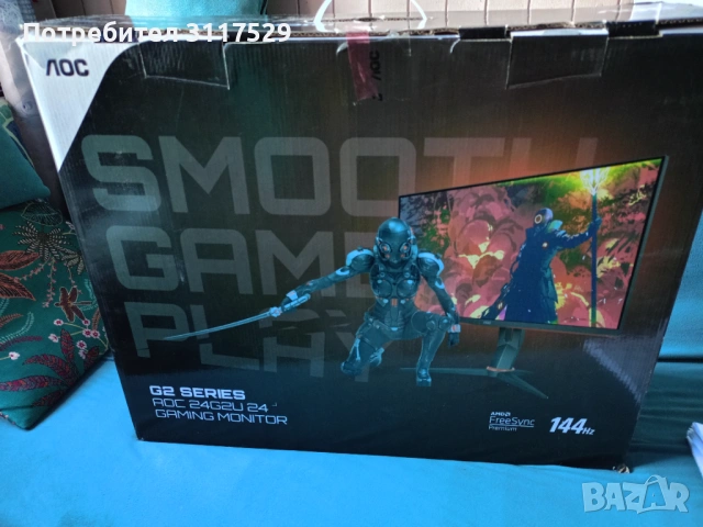 Монитор АОС 24G2U, 144hz, aoc, 1080p, снимка 6 - Монитори - 53260306