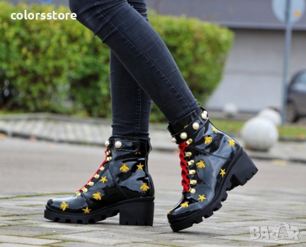 Боти на ток - черен лак - MX15, снимка 3 - Дамски боти - 39166431