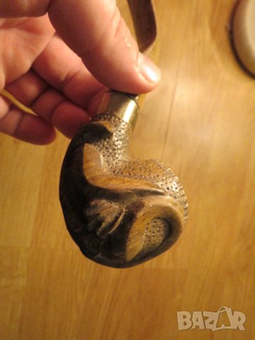 Красива Старинна колекционерска лула с дърворезба  - красива старинна ръчна изработка за ценители и , снимка 4 - Лули - 39876255