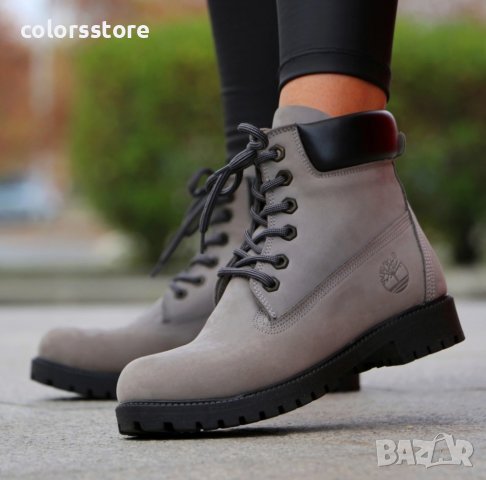 Дамски равни боти - сив ЕСТЕСТВЕН набук - T03 - големи номера, снимка 3 - Дамски боти - 37463609