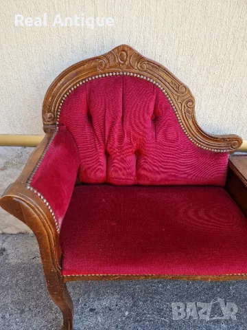Уникална антикварна английска салонна пейка , снимка 8 - Антикварни и старинни предмети - 47876996