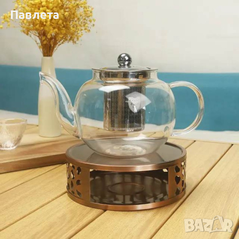 Прозрачен стъклен чайник с инфузер за кафе и чай, снимка 4 - Аксесоари за кухня - 44926872