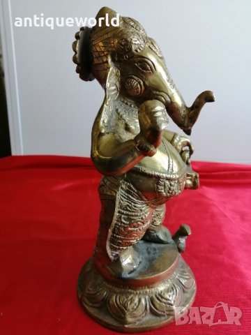 Уникална Бронзова Статуетка ГАНЕША, Будизъм , Буда, снимка 2 - Антикварни и старинни предмети - 43209693
