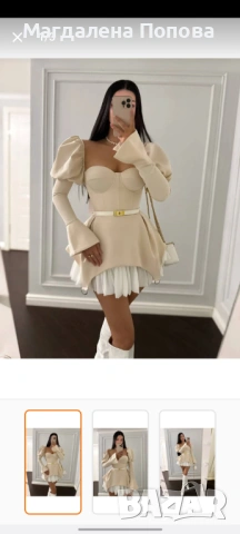 Дамска рокля с корсет и детайлен колан , снимка 3 - Рокли - 53210631