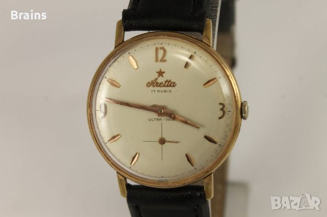 1960's ARETTA Ultra Thin Позлатен Швейцарски Ръчен Часовник, снимка 3 - Антикварни и старинни предмети - 40577043
