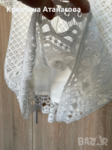 Уникална блуза бяла, цялата от бродерия - 2XL, снимка 9 - Туники - 52399322