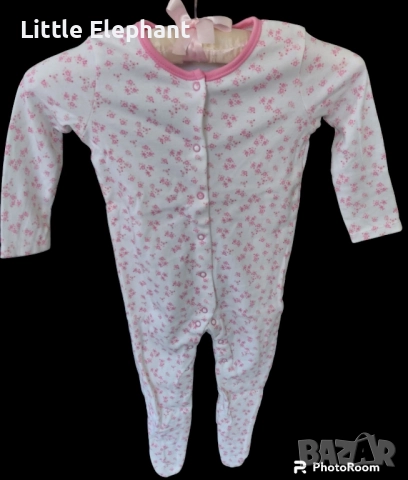 Цяла пижамка малки цветчета,розова за момиченце на 18-24 мес,колекция"Flowers",Англия/нова