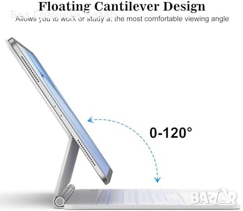 Нова GOKOCO Магнита Bluetooth Кейс-Клавиатура за iPad 12.9", Защитна, Светеща, снимка 5 - Калъфи, кейсове - 43567500