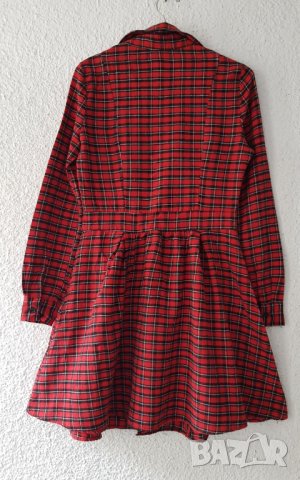 Дамска карирана рокля XS-S, снимка 5 - Рокли - 43282988