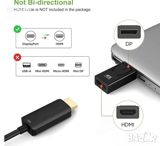 DP към HDMI адаптер - 4K 3D , снимка 4 - Други - 40375113