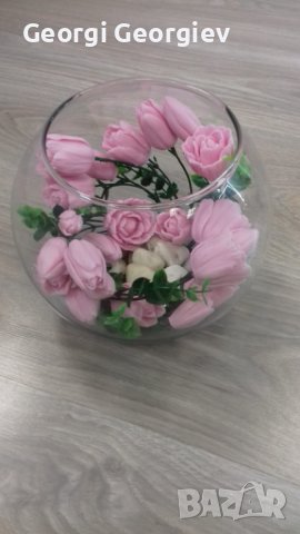 Подарък за свети Валентин с ароматни цветя , снимка 18 - Изкуствени цветя - 39643874