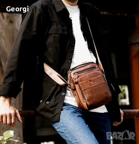 Мъжка луксозна кожена чанта /Премиум качество на естествена кожа!, снимка 5 - Чанти - 49647515