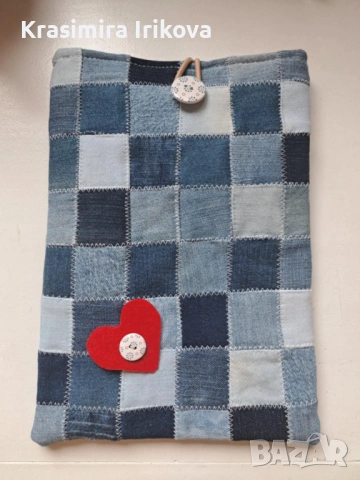 дънкови калъфи за таблет и книги, снимка 6 - Чанти - 53350493