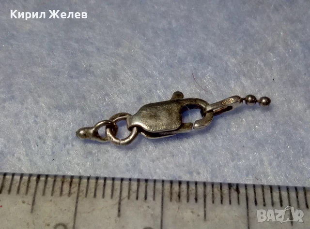 СТАРА СРЕБЪРНА КАРАБИНКА ЗАКОПЧАЛКА За ЛАНЕЦ КОЛИЕ ВЕРИЖКА ГРИВНА СРЕБРО 925 ПРОБА 48265