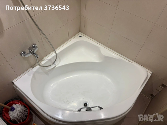 Ъглова вана ACRILAN 125×125 см с дръжка