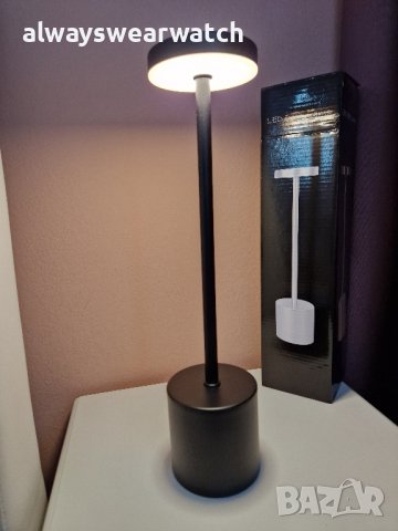 Лед лампа за маса / безжична - 3 режима на светене и регул. светлина, снимка 6 - Настолни лампи - 44001139