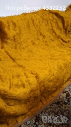 Тъмно жълт изкуствен губер, снимка 2 - Покривки за легло - 52308397
