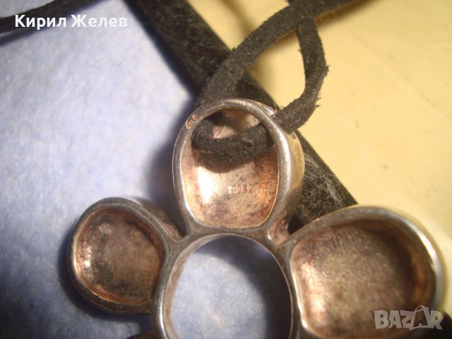 МАСИВЕН СРЕБЪРЕН СЕДЕФЕН ФЕШЪН АРТ МЕДАЛЬОН СРЕБРО 925 ИТАЛИЯ ИНКРУСТИРАН КРАЛСКИ СЕДЕФ КОЛИЕ 28776, снимка 10 - Колиета, медальони, синджири - 37300673