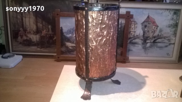 ПОРЪЧАНА-СТОИКА ЗА ЧАДЪРИ-КОВАНО ЖЕЛЯЗО МЕД МЕСИНГ, снимка 4 - Колекции - 27450829