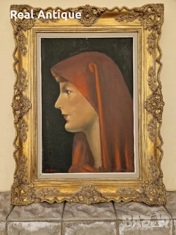 Портрет голям масло платно автор , снимка 3 - Картини - 49063579